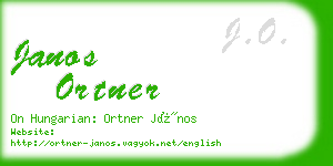 janos ortner business card